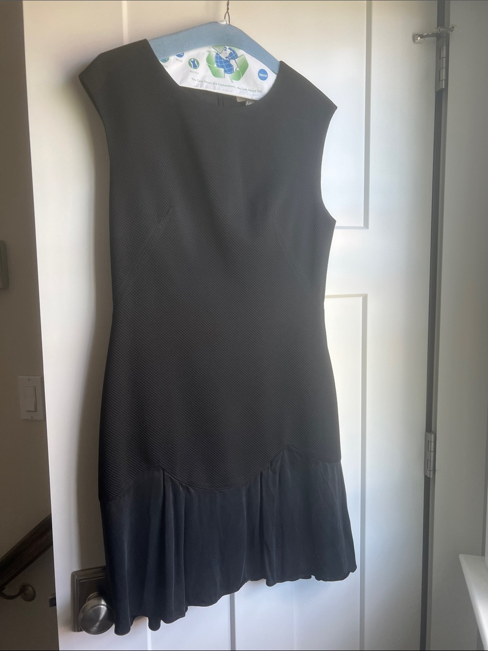 Rebecca Taylor Black Sleeveless Textured Fit-and-Flare Mini Dress